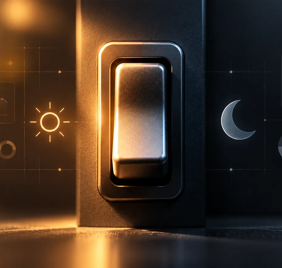 Dark mode toggle as a deliberate design decision